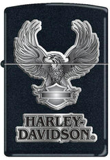 Zippo 12845 Harley® Black Eagle “World Famous” Lighter – Black Matte by Zippo