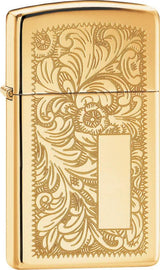 Zippo Slim® Brass Venetian® Lighter – High Polish Finish by Zippo