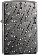 Zippo Armor® Geometric Weave Lighter – High Polish Black Ice® by Zippo