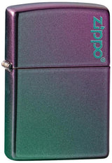 Zippo Classic Iridescent Logo Lighter – Turquoise & Violet Ombre by Zippo