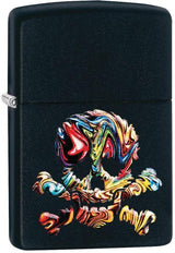 Zippo Multi-Color Skull Lighter – Black Matte Finish (49187) by Zippo