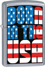 Zippo 15217 Born in the USA Lighter – Street Chrome by Zippo