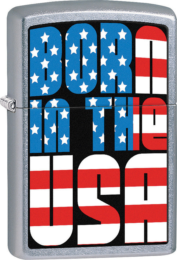 Zippo 15217 Born in the USA Lighter – Street Chrome by Zippo