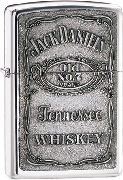 Zippo Jack Daniel’s® Chrome Emblem Lighter – High Polish Finish by Zippo