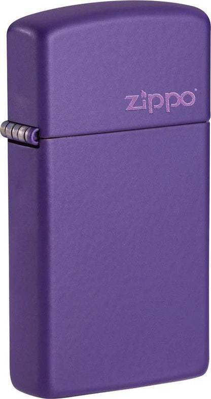 Slim® Purple Matte Zippo Logo Lighter by Zippo