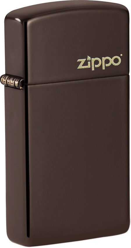 Zippo Slim Brown Zippo Logo 49266ZL