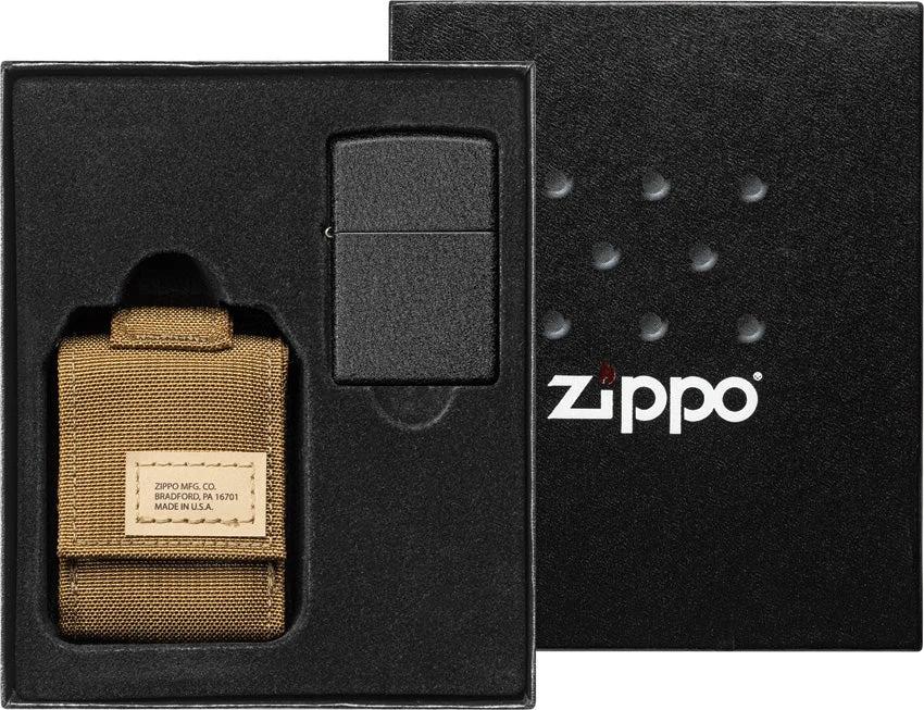 Tactical Pouch & Black Crackle® Zippo® Lighter Gift Set by Zippo