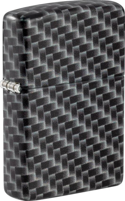 Zippo Carbon Fibre Design Lighter – White Matte Finish by Zippo