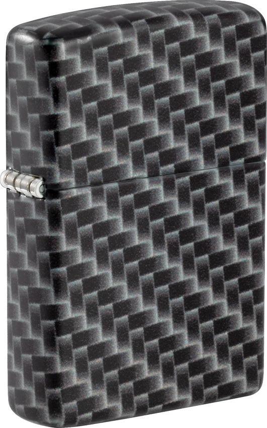 Zippo Carbon Fibre Design Lighter – White Matte Finish by Zippo