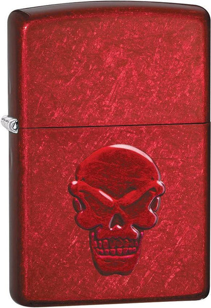 Zippo Doom Skull Lighter – Candy Apple Red Iced (Model 21186) by Zippo