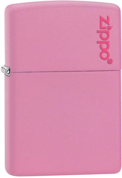 Classic Pink Matte Zippo Logo Windproof Lighter by Zippo