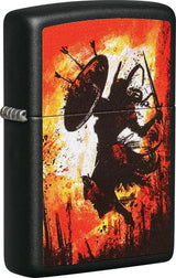 Warrior Design Zippo Windproof Lighter – Black Matte by Zippo