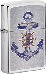 Zippo Anchor Design Windproof Lighter – High Polish Chrome by Zippo