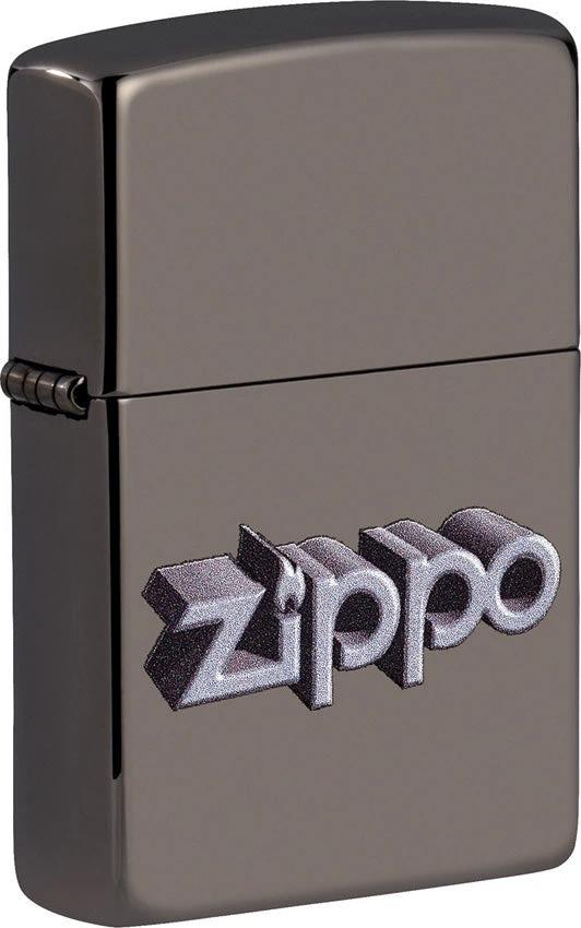 Zippo 3D Logo Design Windproof Lighter – Black Ice® by Zippo
