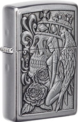 Zippo Skull & Angel Emblem Windproof Lighter – Model 49442 by Zippo