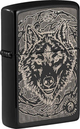 Anne Stokes Collection Zippo Wolf Design Windproof Lighter – High Polish Black by Zippo