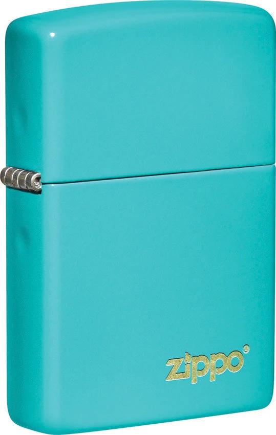 Zippo Turquoise Flat Finish Logo Lighter Classic Windproof Design For Collectors by Zippo