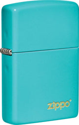Zippo Turquoise Flat Finish Logo Lighter Classic Windproof Design For Collectors by Zippo