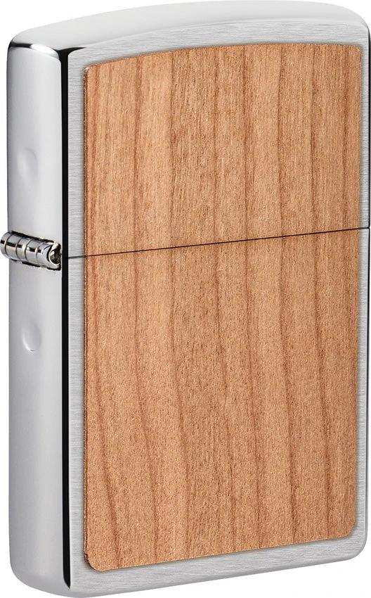 Woodchuck Cherry Emblem Brushed Chrome Zippo Lighter by Zippo