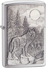 Timberwolves Brushed Chrome Zippo Lighter by Zippo