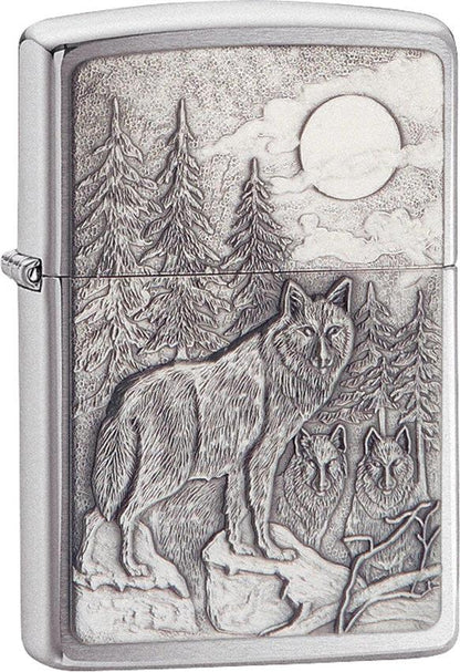 Timberwolves Brushed Chrome Zippo Lighter by Zippo