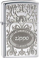 Zippo 24751 “An American Classic” Lighter – High Polish Chrome Scroll Design by Zippo