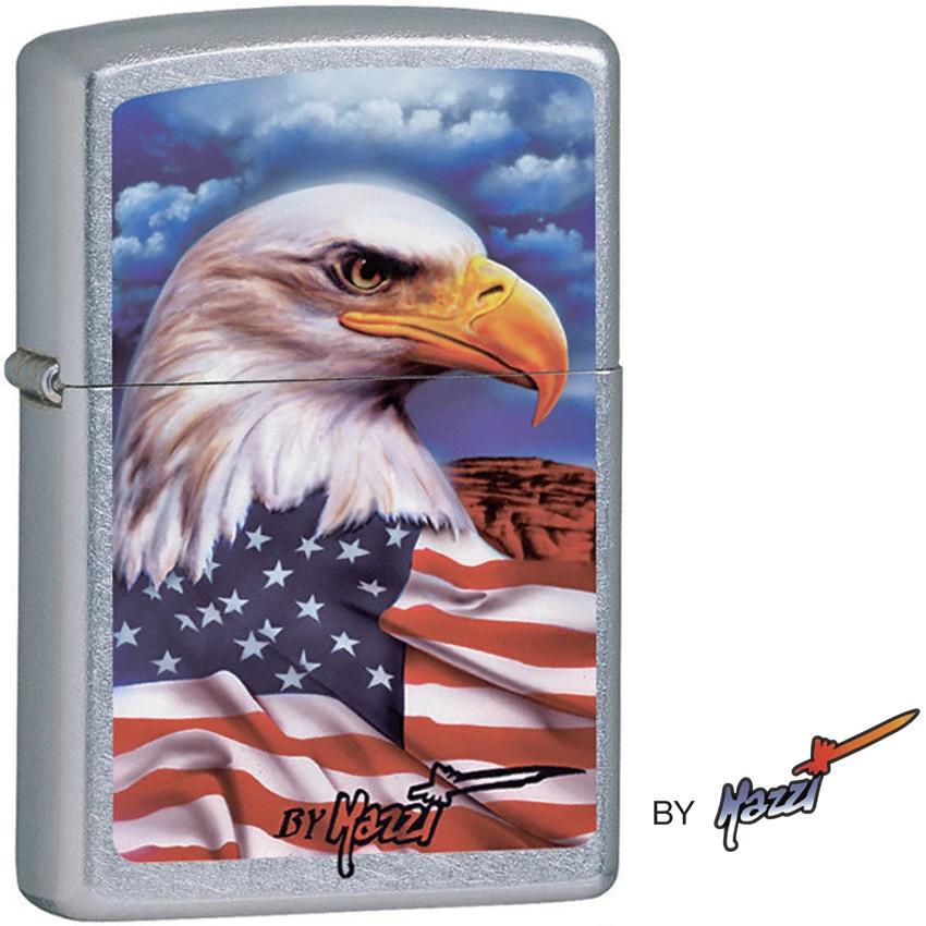 Zippo 24764 Mazzi Freedom Watch Eagle Lighter – Street Chrome Finish by Zippo