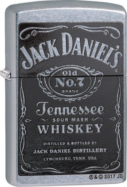 Zippo Jack Daniel’s® Label Design Windproof Lighter – Street Chrome™ Finish by Zippo