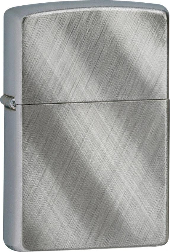Zippo Classic Diagonal Weave Windproof Lighter – Brushed Chrome Finish by Zippo