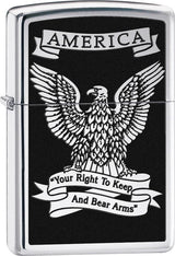 Black & White Americana Zippo Lighter – High Polish Chrome by Zippo