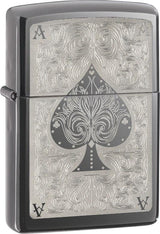 Ace Filigree Zippo Lighter – Black Ice® Finish by Zippo