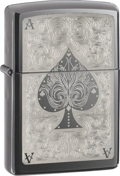Ace Filigree Zippo Lighter – Black Ice® Finish by Zippo