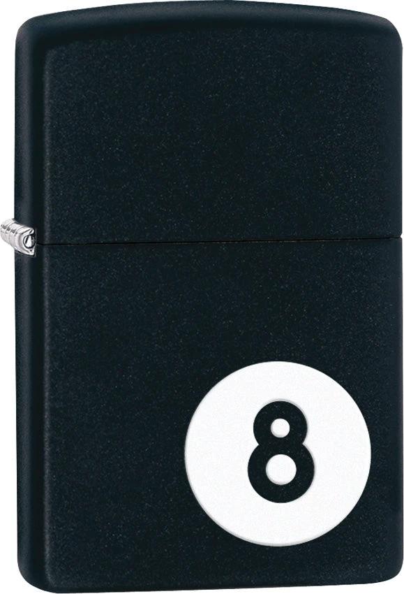 Billiards 8-Ball Zippo Lighter – Black Matte Finish by Zippo