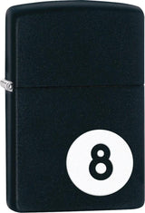 Billiards 8-Ball Zippo Lighter – Black Matte Finish by Zippo