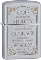 Serenity Prayer Zippo Lighter – Satin Chrome™ by Zippo