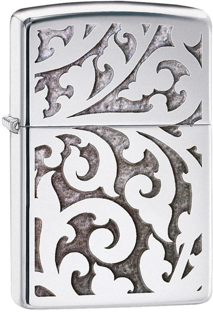 Filigree Zippo Lighter – High Polish Chrome by Zippo