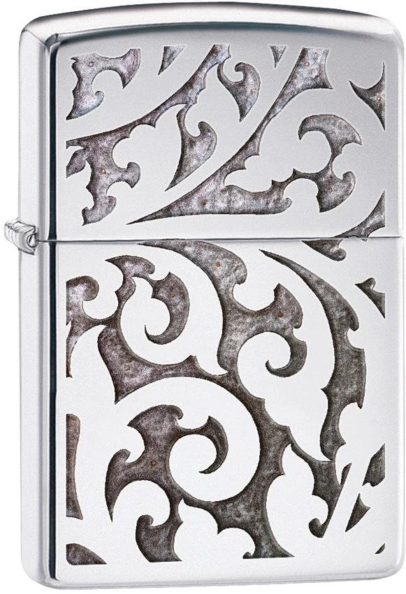 Filigree Zippo Lighter – High Polish Chrome by Zippo