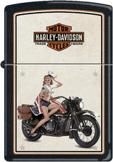 Zippo Harley-Davidson US Marine Pinup Lighter – Black Matte (Model 9944) by Zippo